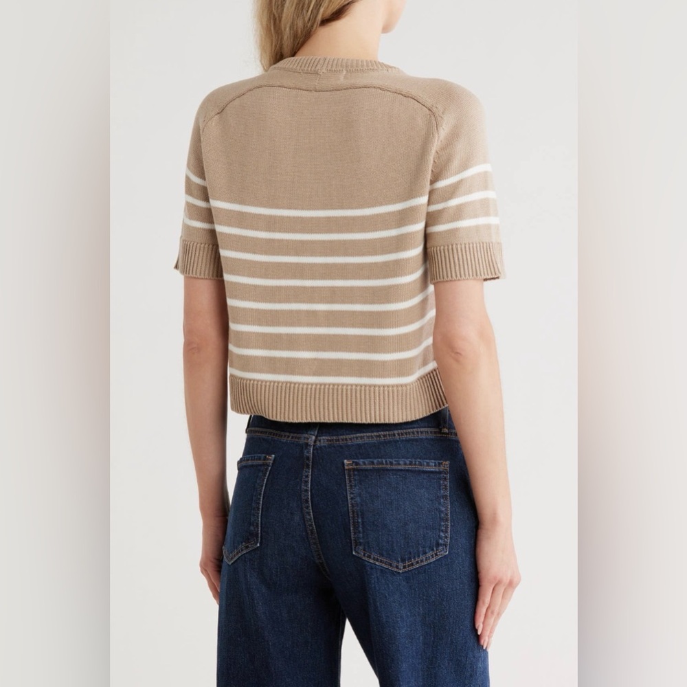 Vigoss Short Sleeve Nautical Stripe Sweater. Size L - Picture 2 of 13